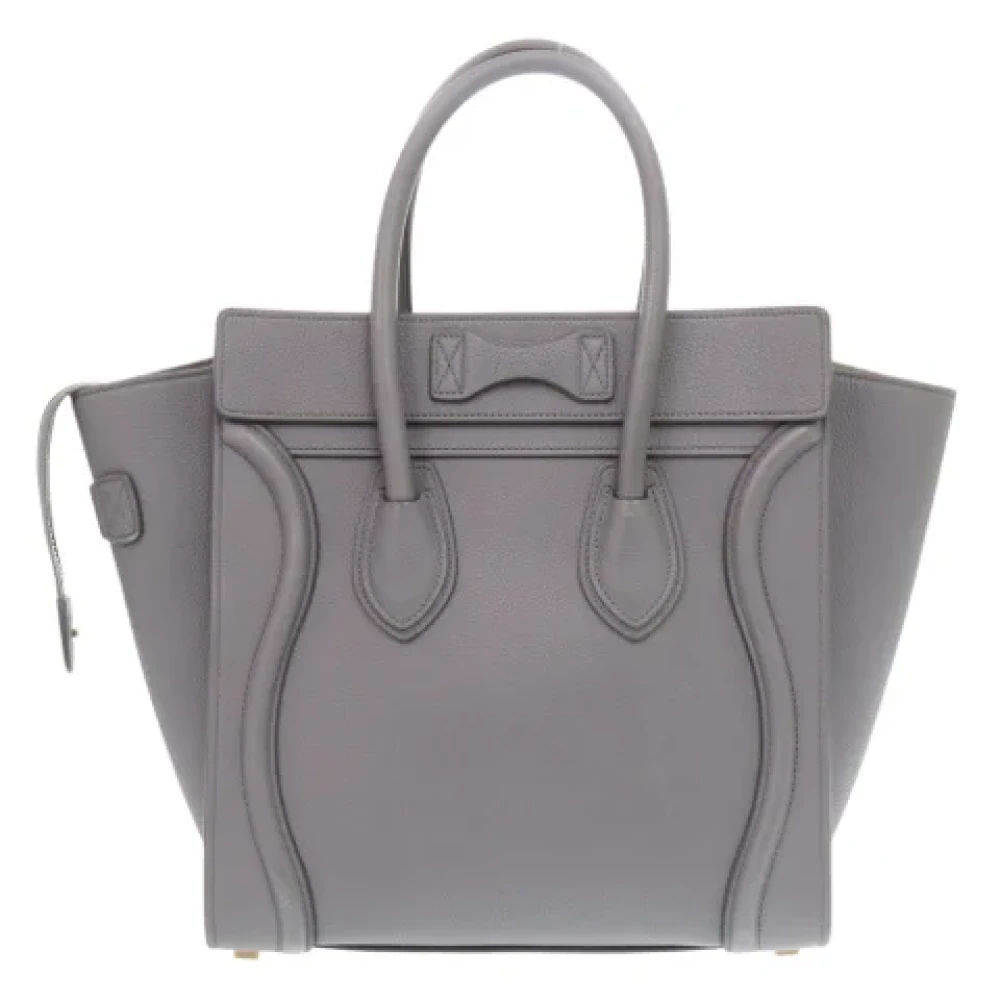 Celine Vintage Pre-owned Leather handbags Gray Dames