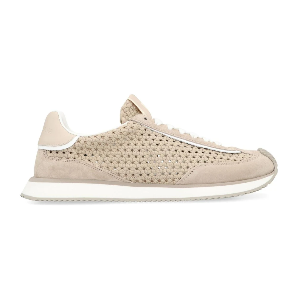 Dolce & Gabbana Mannelijk Beige Schoenen Heren, 40 Eu, Geweven Low-Top Sneakers