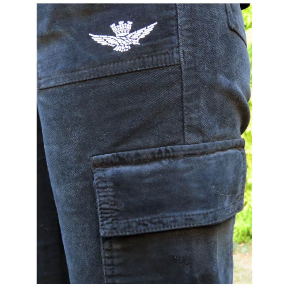 aeronautica militare Cargo Velours Broek Zwart Black Dames