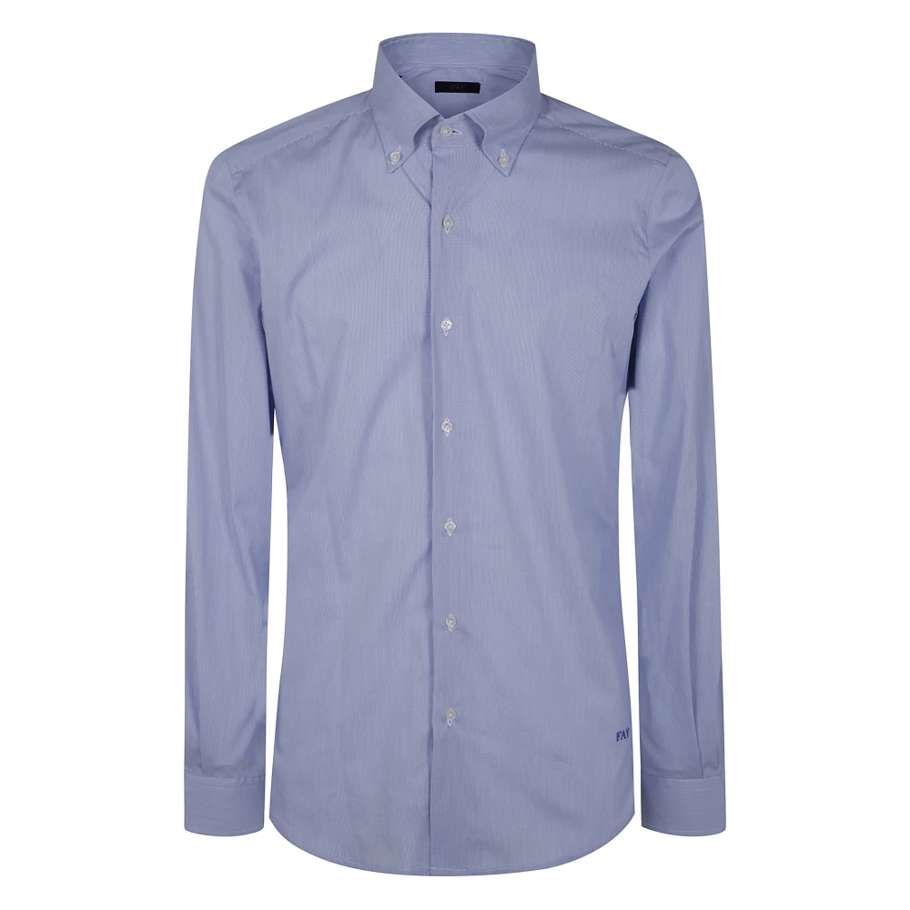 Fay Casual Knoopshirt Blue Heren