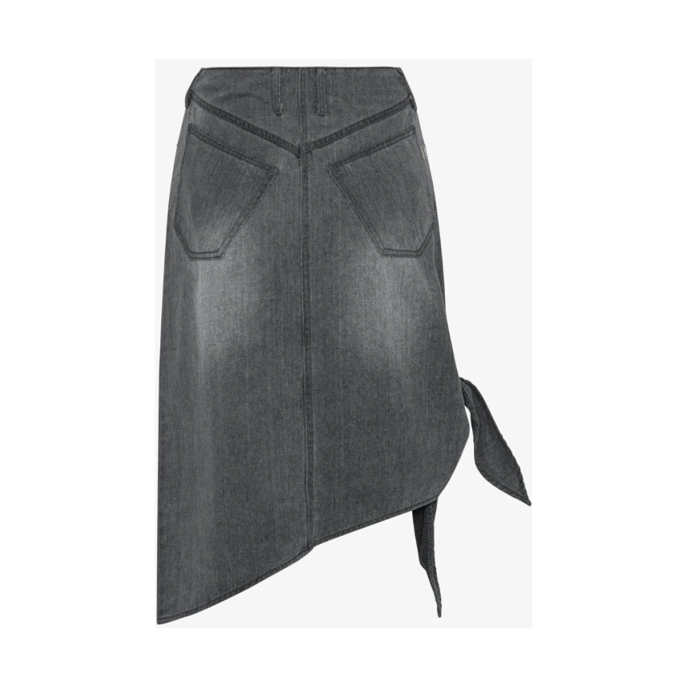 Remain Birger Christensen Asymmetrische Jeans Rok Zilver Grijs Gray Dames