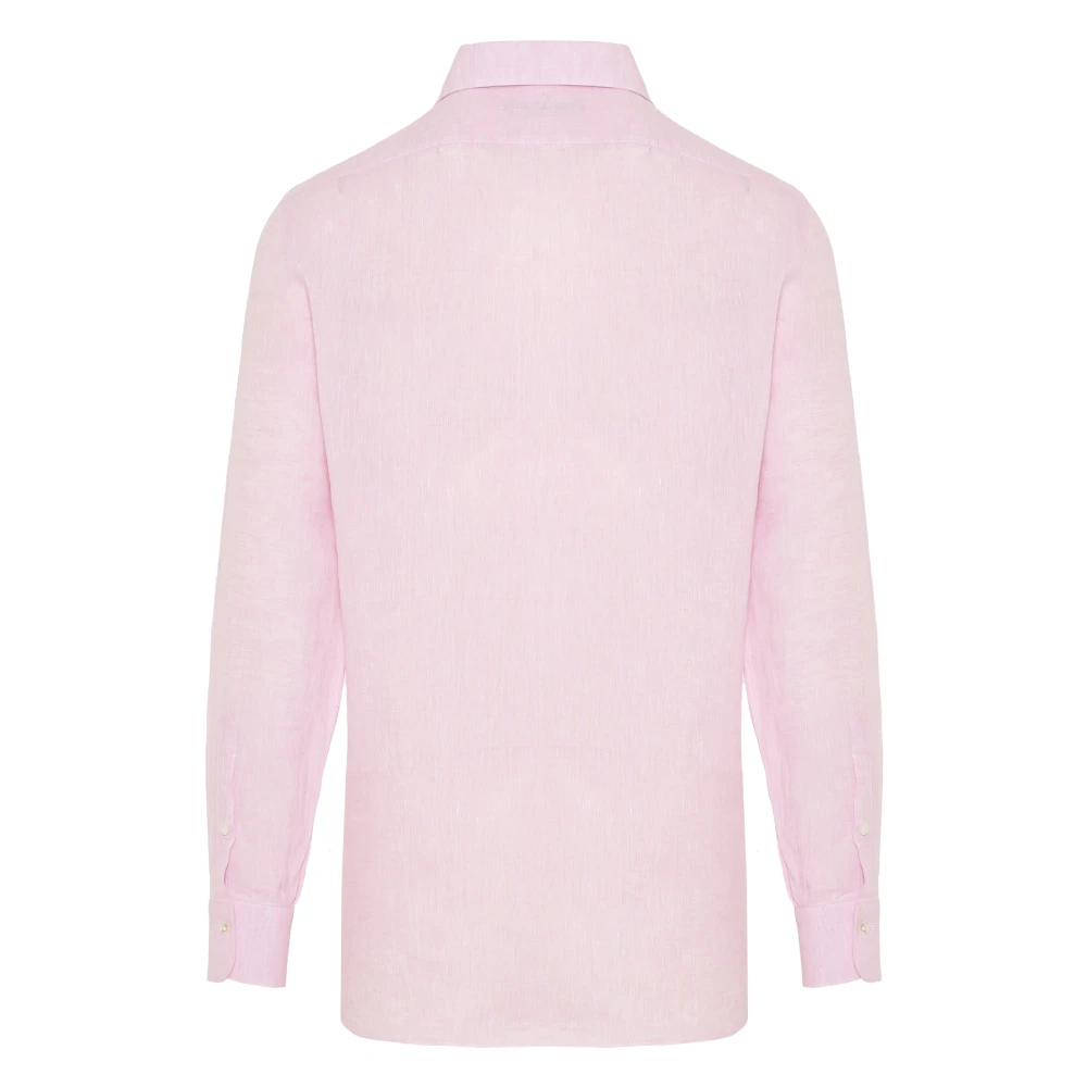 Barba Italiaans Linnen Overhemd Pink Heren