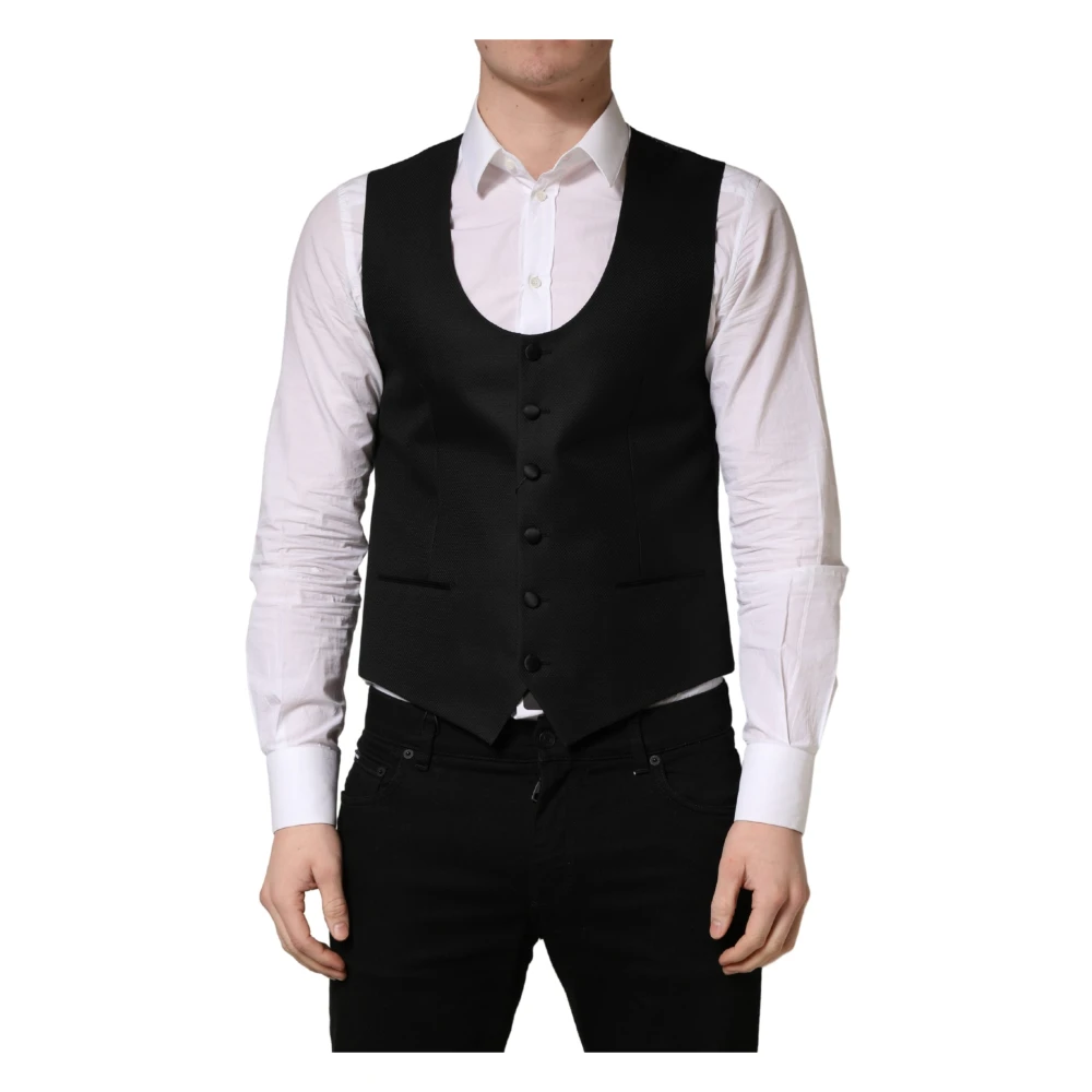 Dolce & Gabbana Uomo Nero - Gilet Monopetto - Suits - M