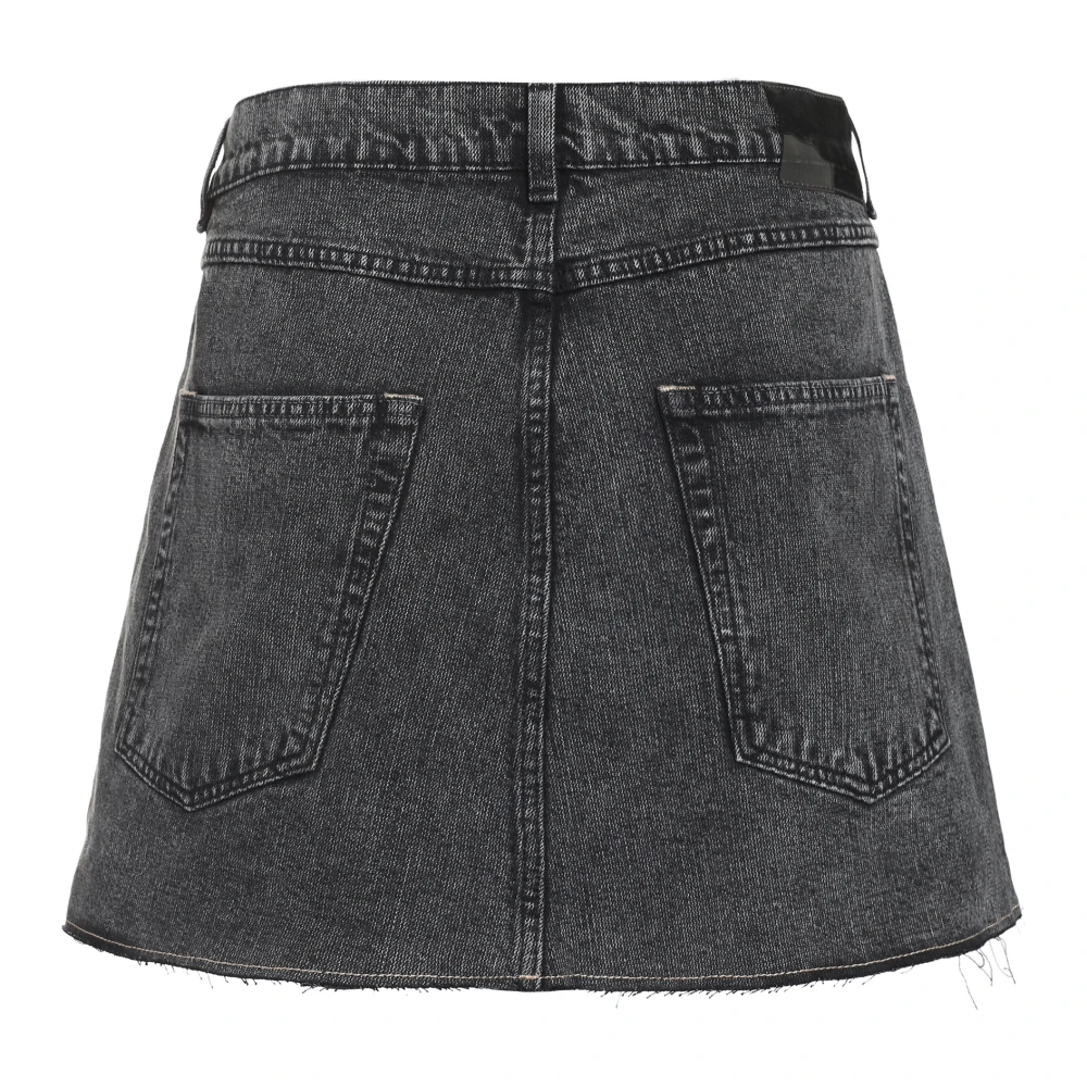 Our Legacy Denim Mini Rok met Achterlogo Gray Dames