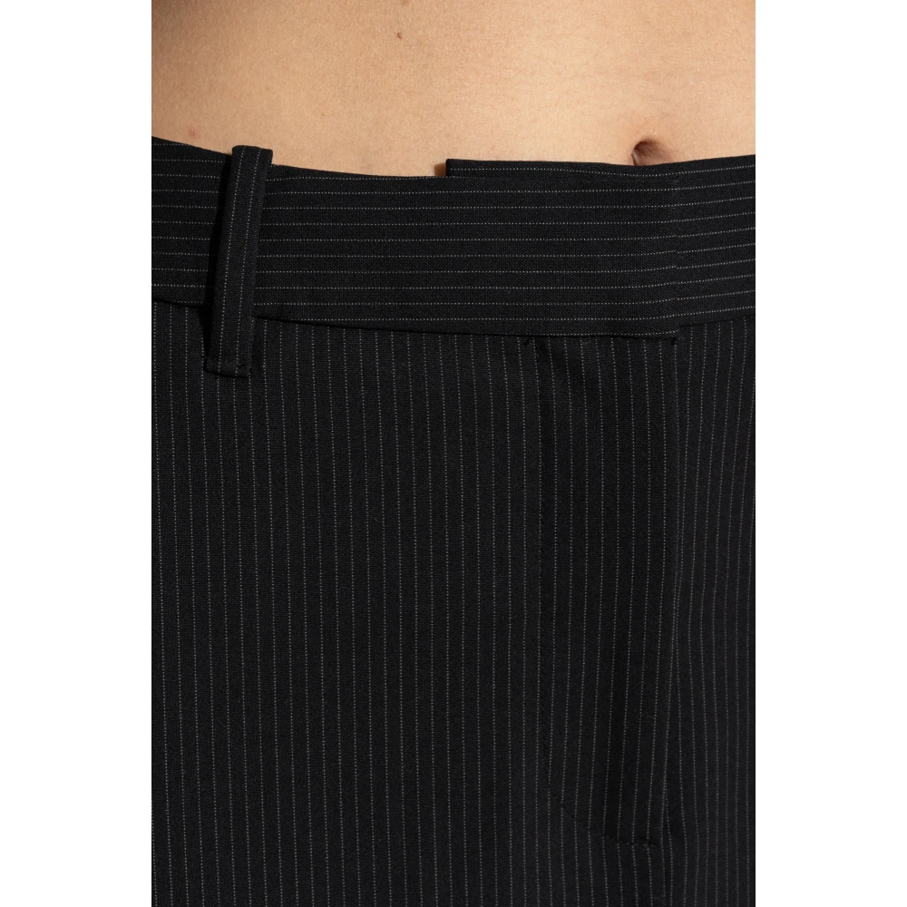 Munthe Rok met gestreept patroon Black Dames