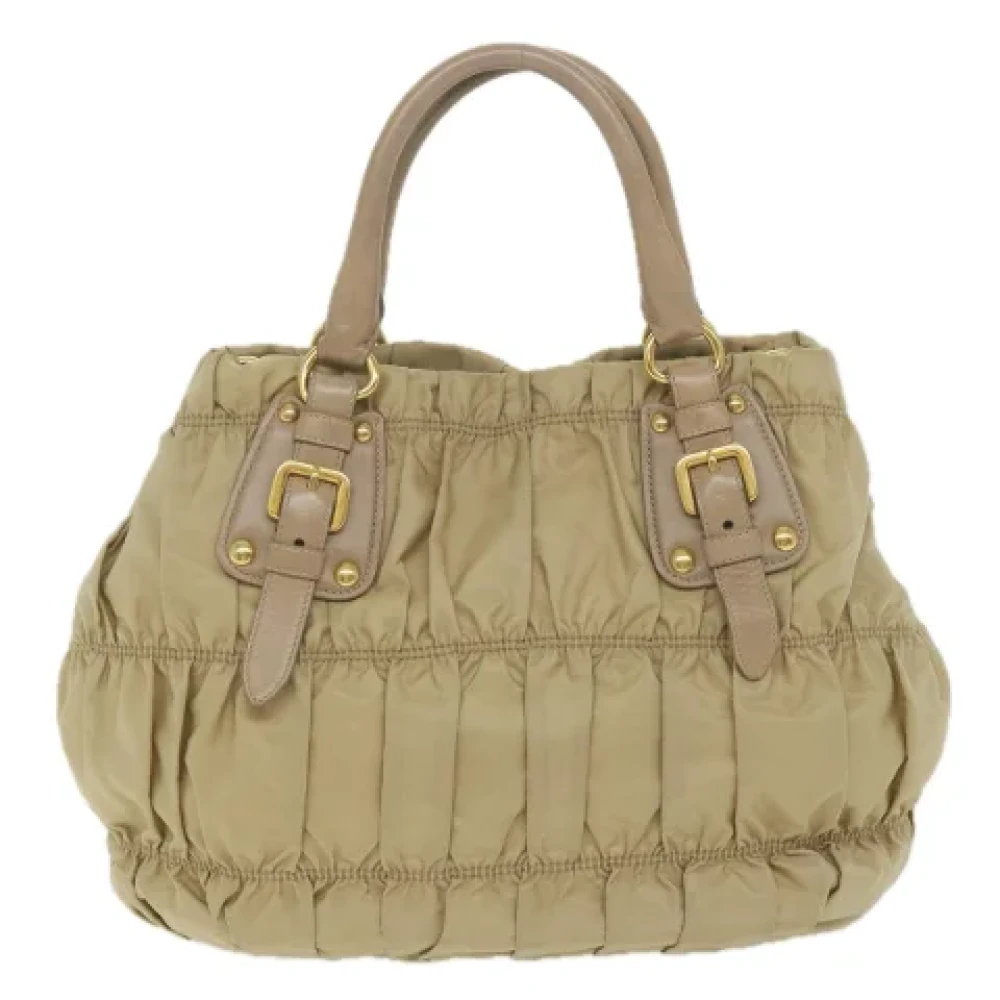 Prada Vintage Pre-owned Fabric prada-bags Beige Dames