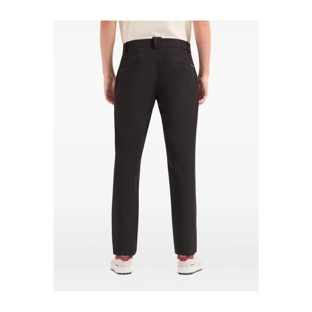 Emporio Armani EA7 Zwarte Logo Print Broek Rechte Pijp Black Heren