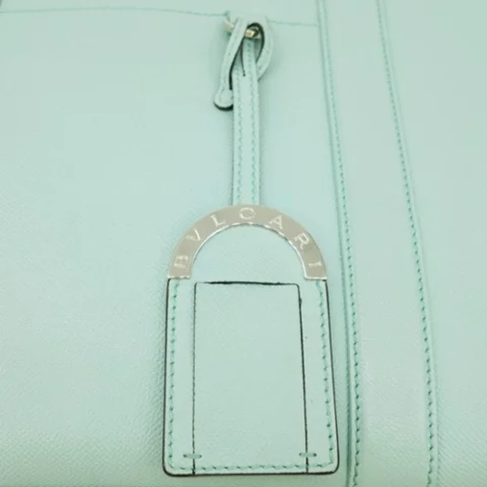 Bvlgari Vintage Pre-owned Leather handbags Blue Dames