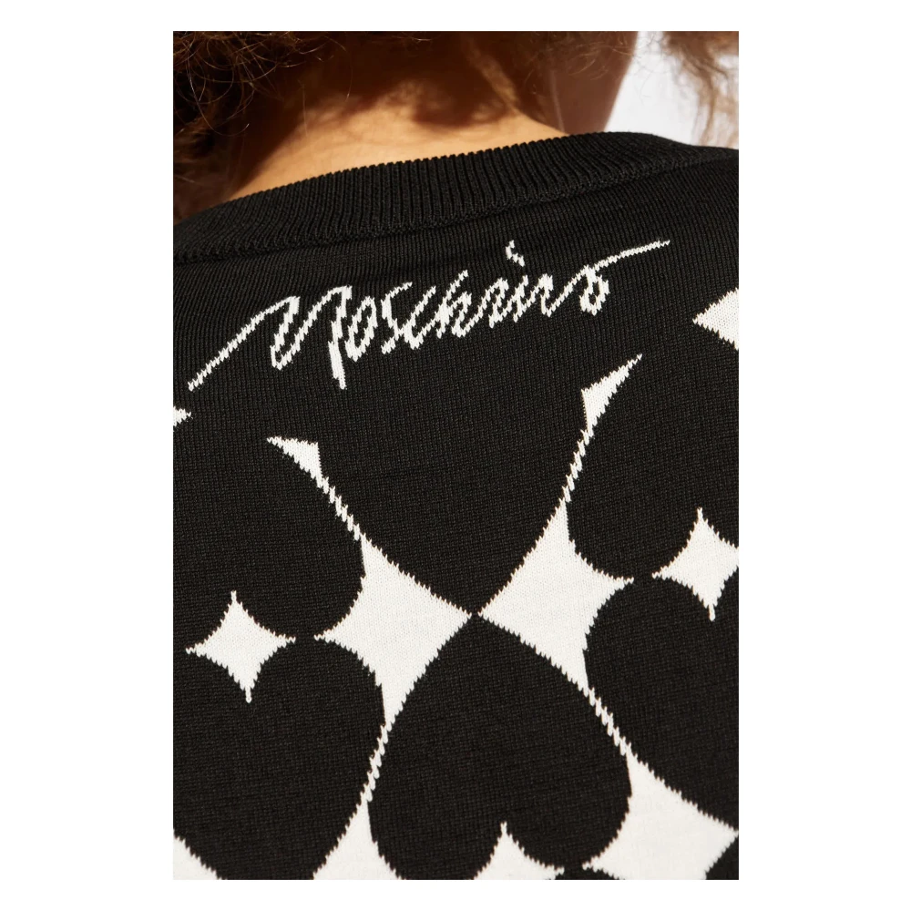 Moschino Zwart fantasie puur katoenen T-shirt Black Dames
