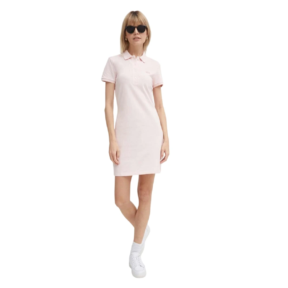 Lacoste Rosa Stretch Cotton Piqué Polo Klänning
