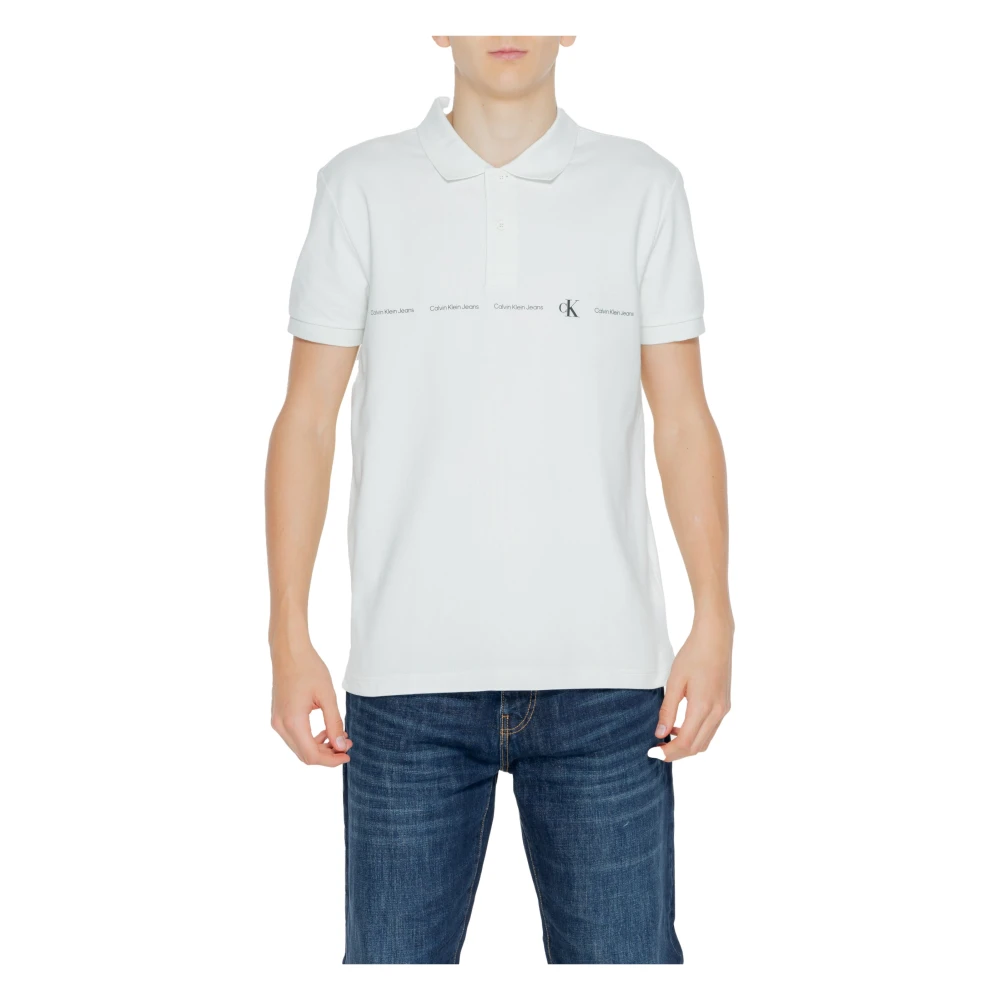 Calvin Klein Jeans Korte Mouw Polo Shirt Lente Zomer Collectie White Heren