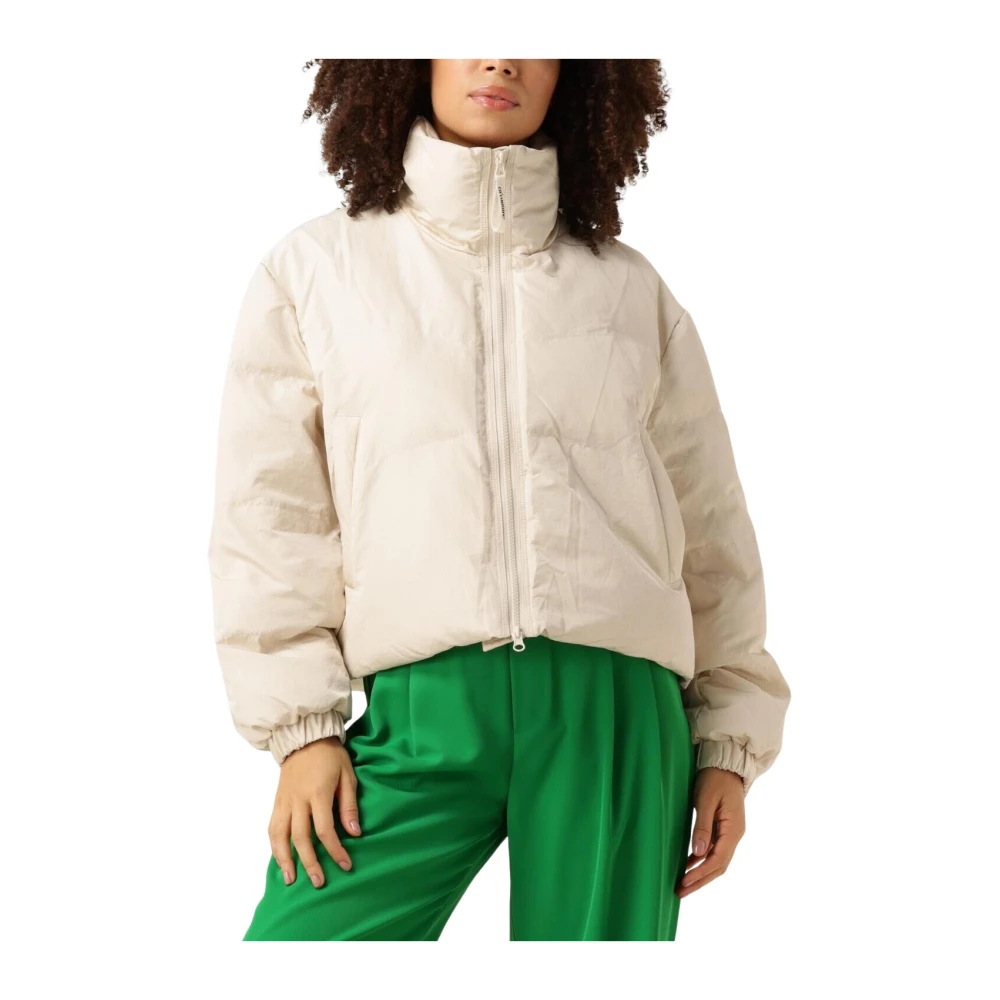 Co'Couture Beige Frosty Crop Purr Jacket Beige Dames