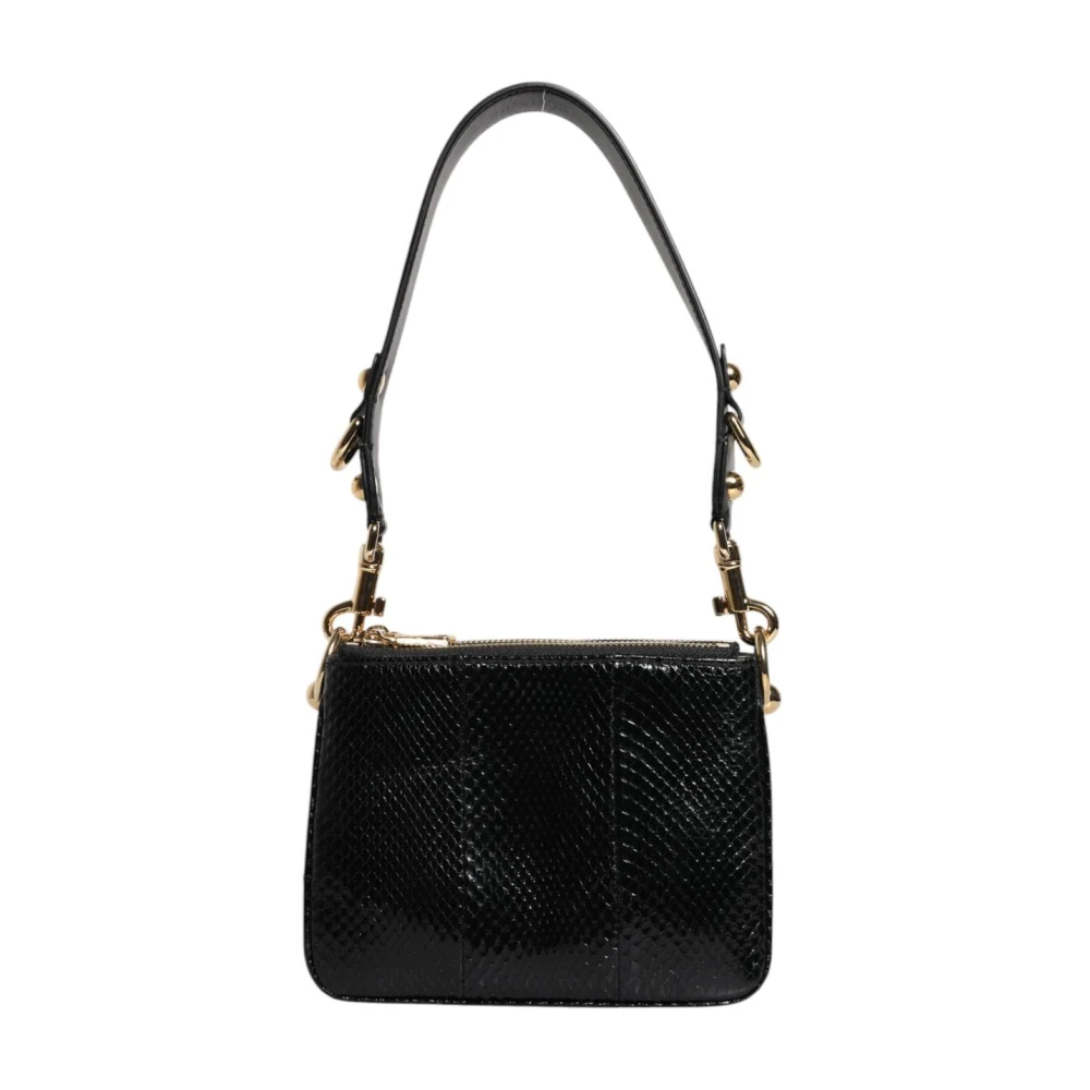Dolce & Gabbana Black Leather Shoulder Clutch Bag - Female - Shoulder Bags - Black - One Size - Bags
