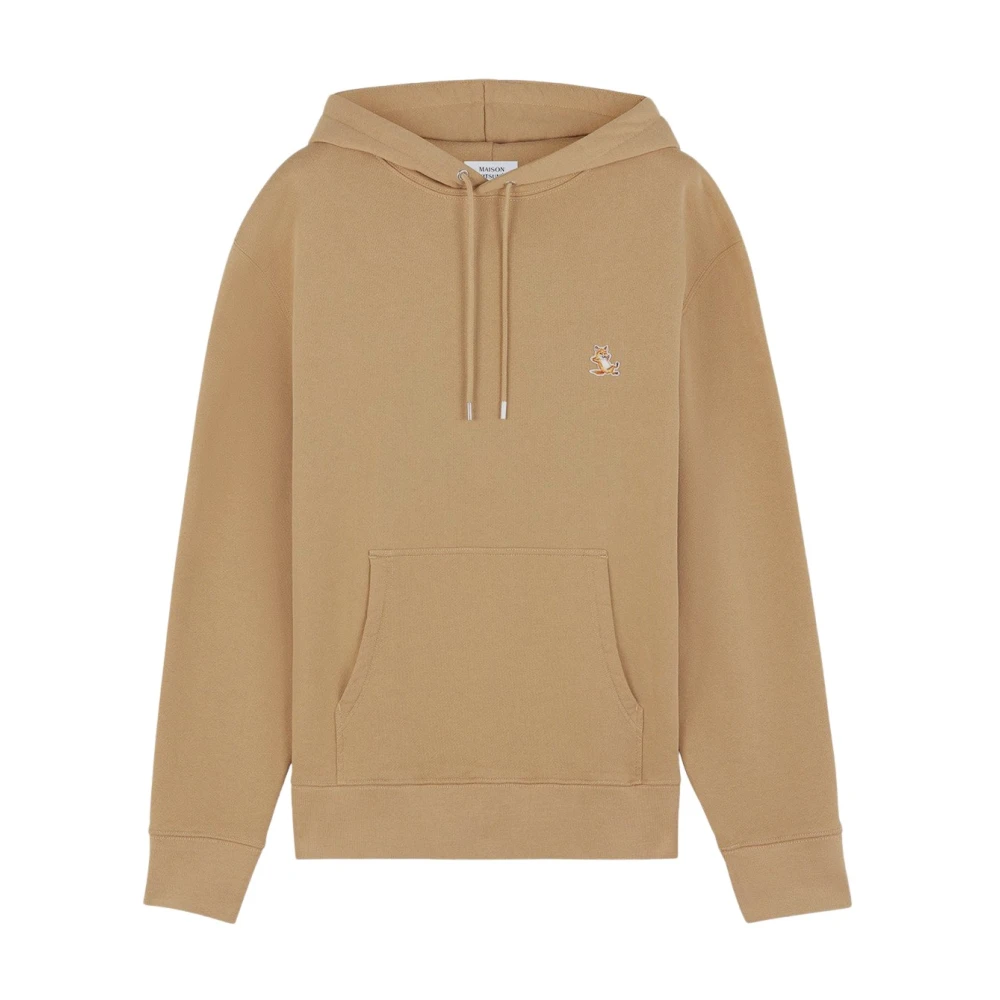 Maison Kitsuné Vos Katoen Hoodie Sweatshirt Beige Heren