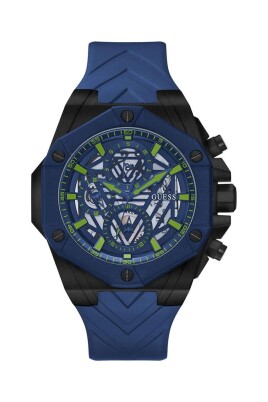 montre-chronographe-squelette-bleue