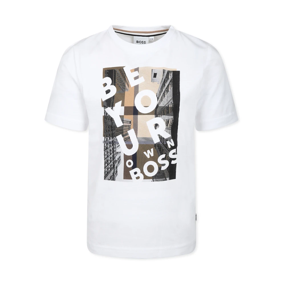 Hugo Boss Vit Bomullst-shirt med Tryck White, Pojke