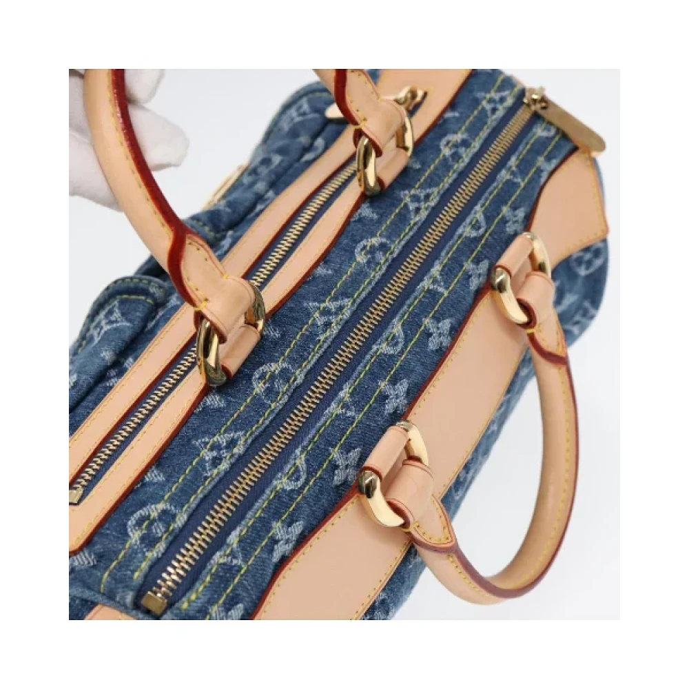Louis Vuitton Vintage Pre-owned Denim handbags Blue Dames