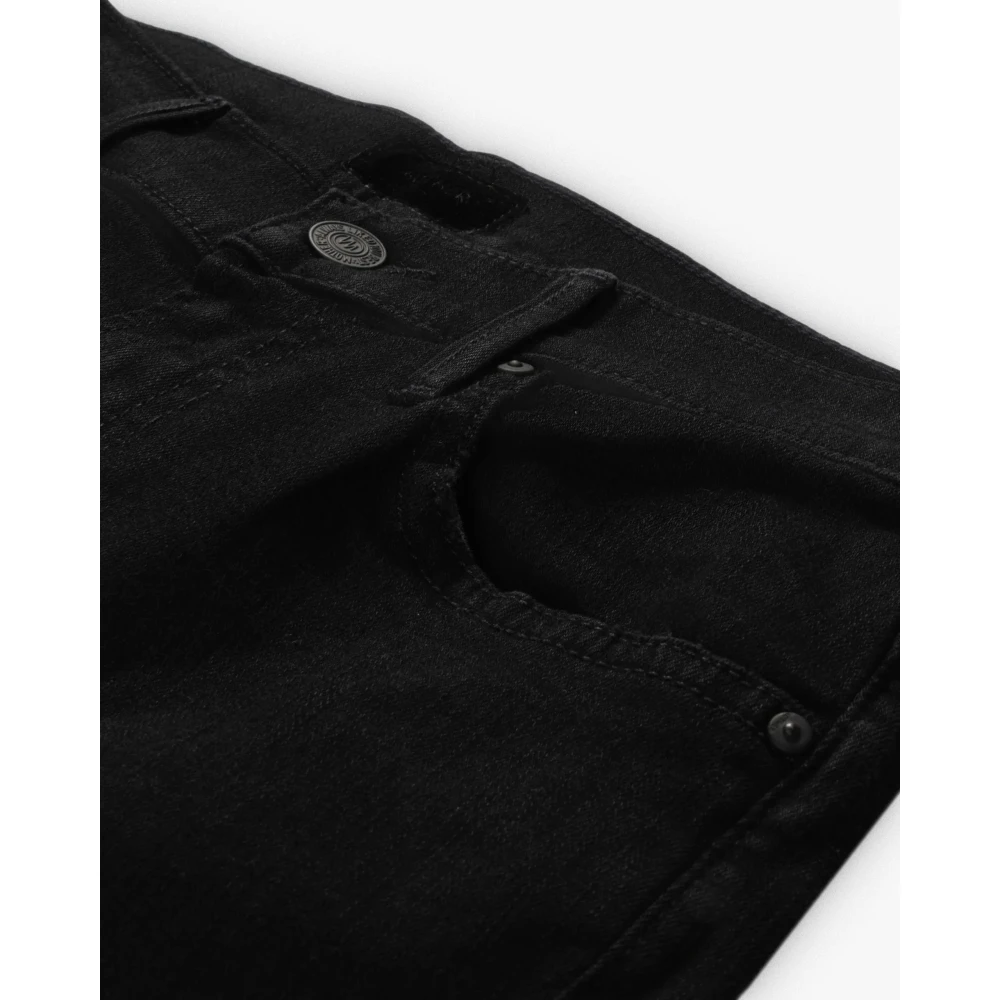 Mother Zwarte Cropped Denim Step Fray Jeans Black Dames