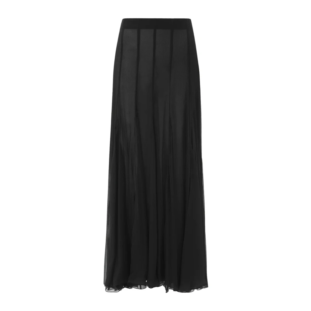 Chloé Women's Black Ruffled Silk Skirt