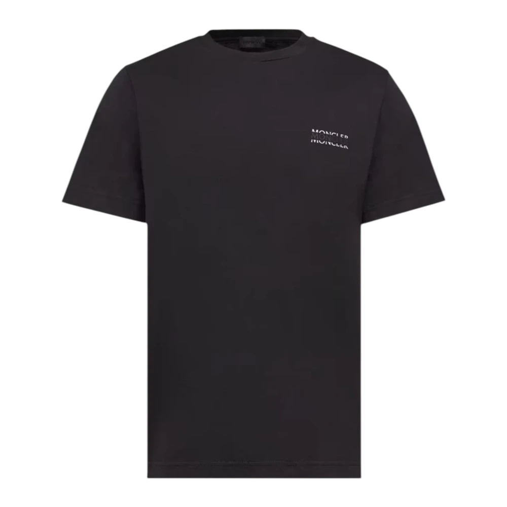 Moncler Black T-Shirts, Male, Xl, Logo Cotton Jersey T-Shirt