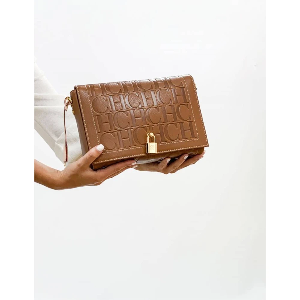 Carolina Herrera Vergrendelde Crossbody Tas Andy Stijl Brown Dames