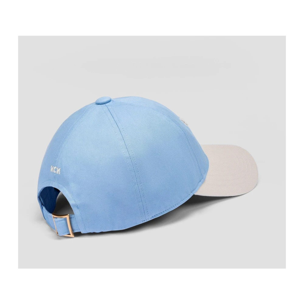 MCM Essentiële cape van katoenen keperstof met logo Blue Unisex