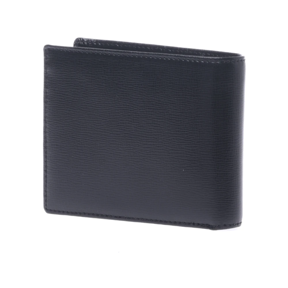 Baldinini Document holder in black palmellato leather Black Heren