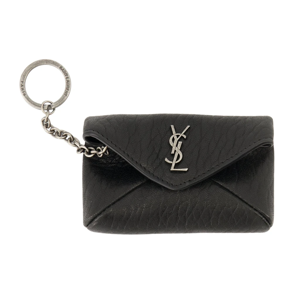 Saint Laurent Men's Black Cassandre Envelope Key Case