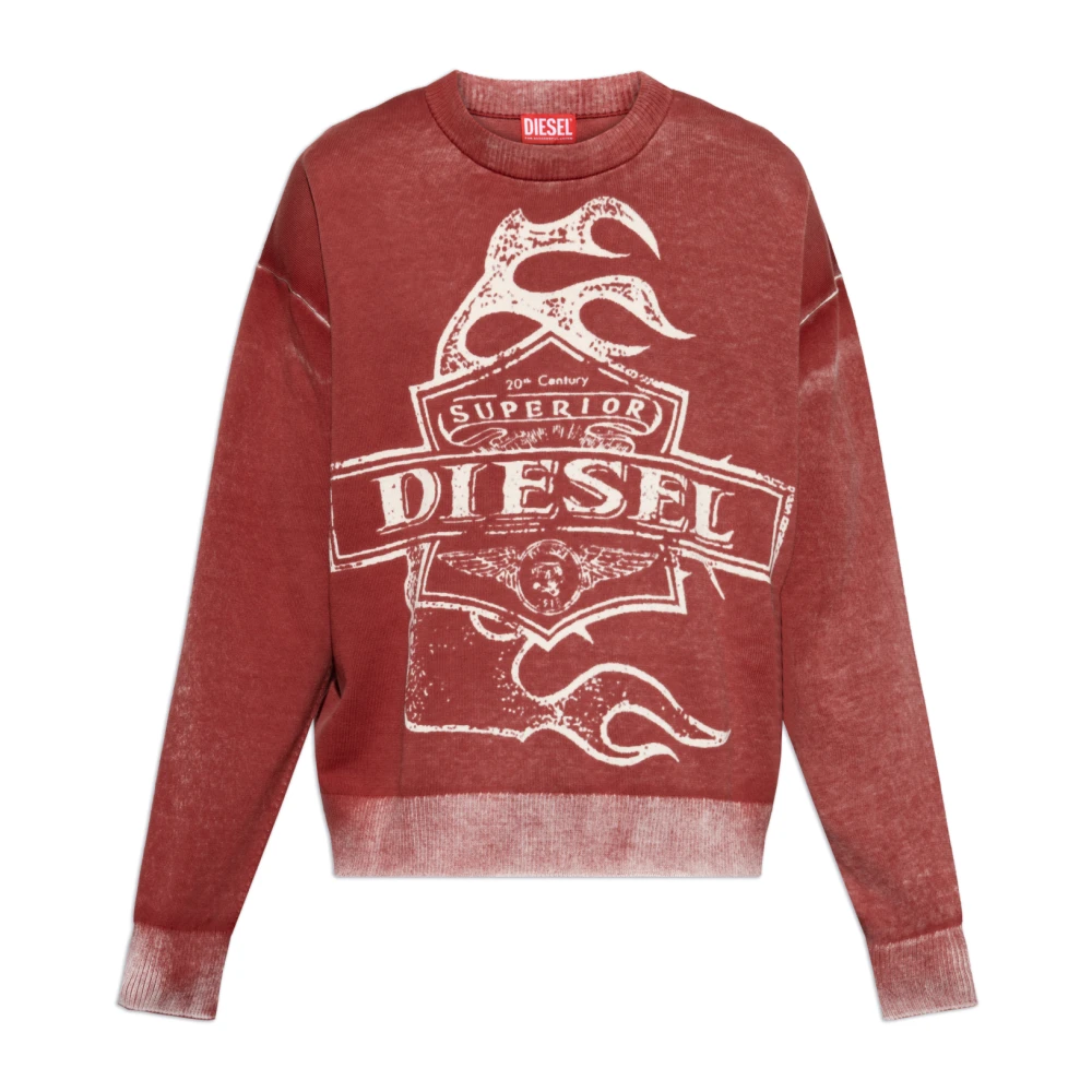 Diesel Uomo Rosso Maglione K-Belez