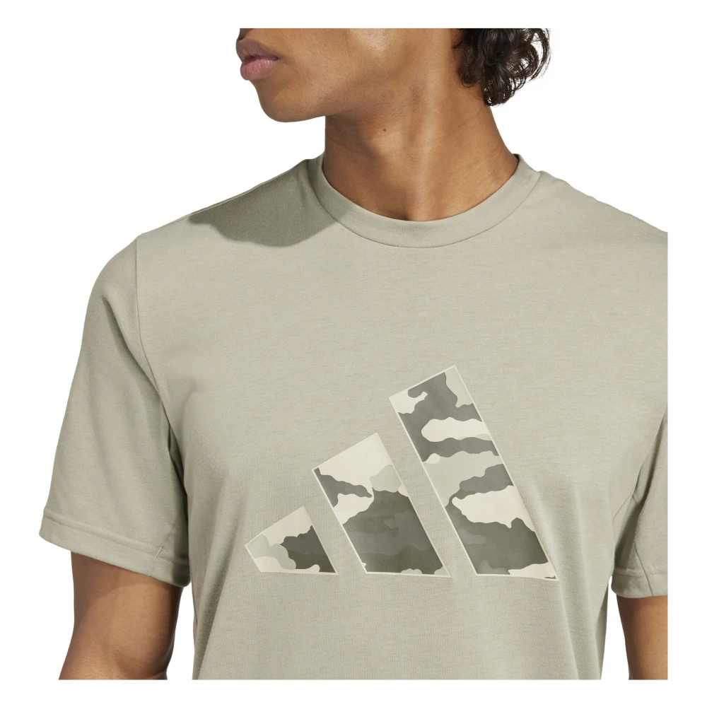 Adidas Trein Essentials Camo Grafisch Logo T-shirt Green Heren