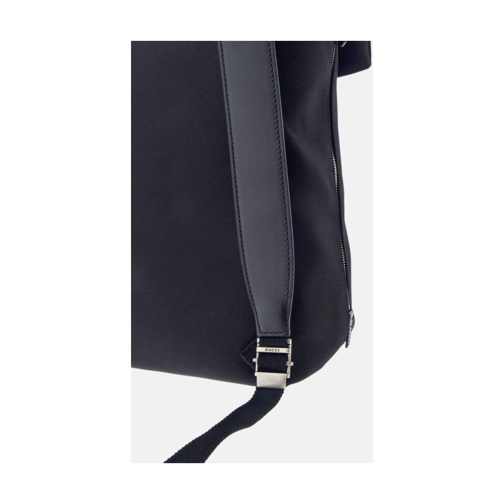 Gucci Zwarte Tribanda Rugzak met Leren Banden Black Unisex