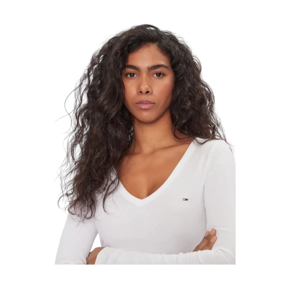 Tommy Jeans V-hals Top White Dames