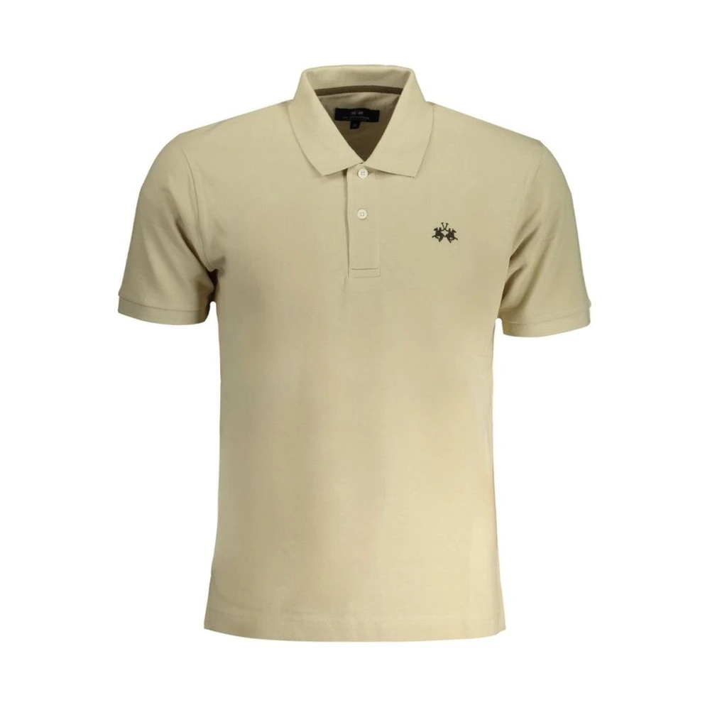 La Martina Men's Beige Cotton Polo Shirt Classic Fit