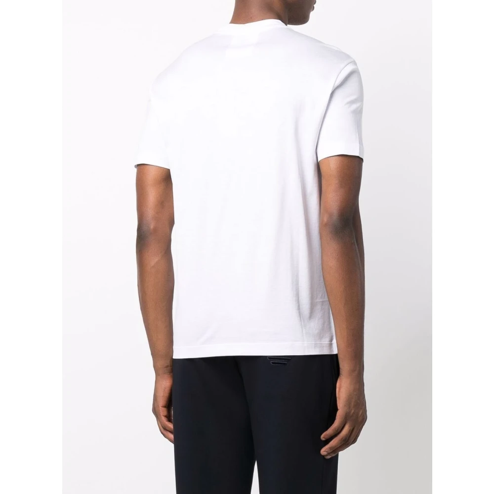 Emporio Armani Wit Logo-Patch T-shirt Korte Mouw White Heren