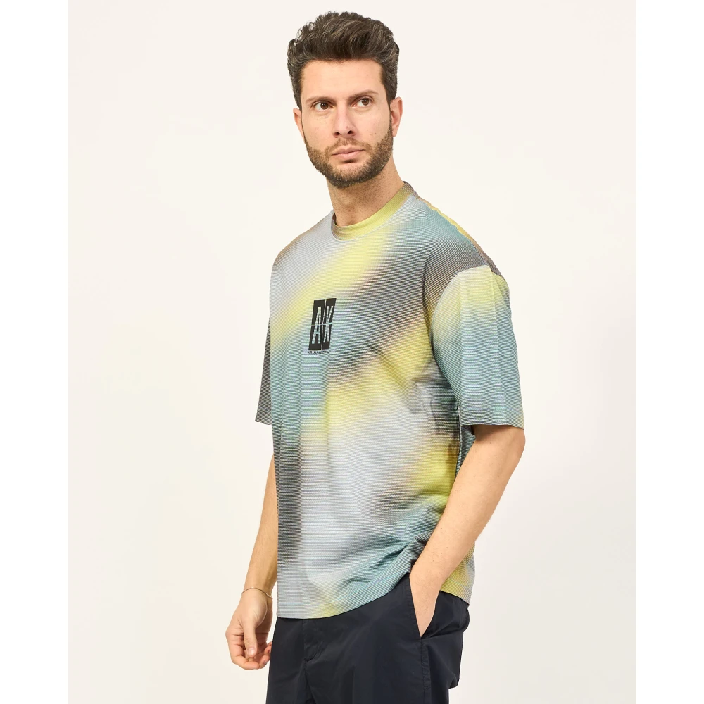 Armani Exchange Heren Holografische Print T-shirt Multicolor Heren