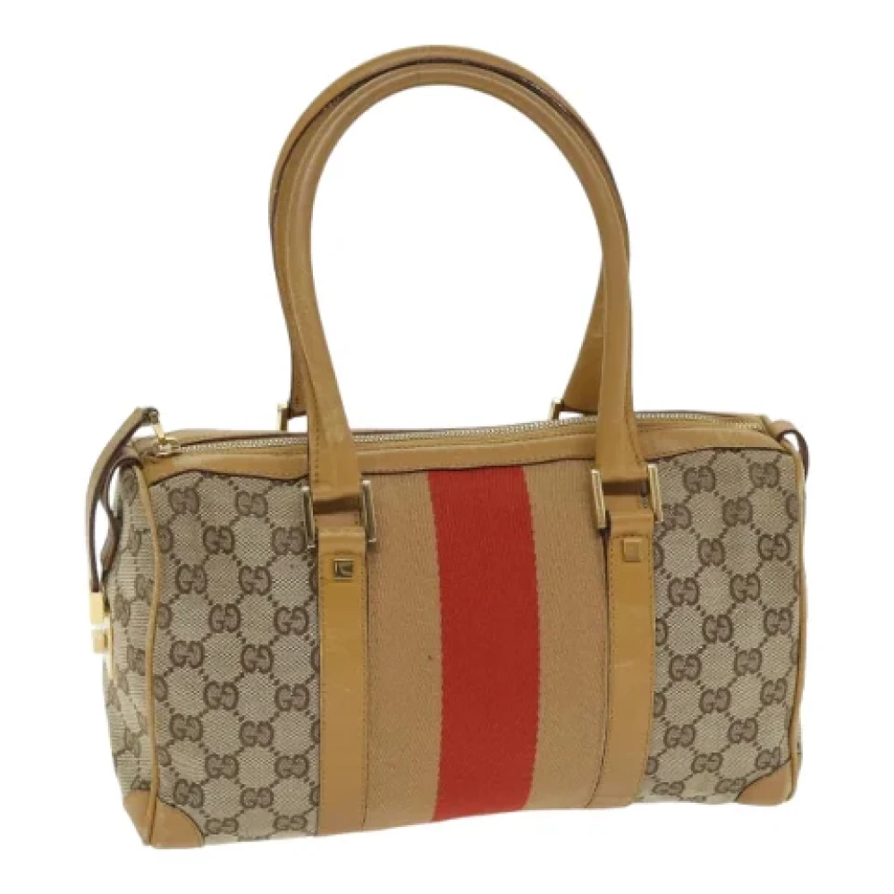 Gucci Vintage Pre-owned Canvas gucci-bags Beige Dames