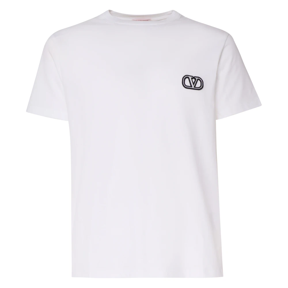 Valentino Garavani Witte Vlogo Signature T-shirt Italië White Heren