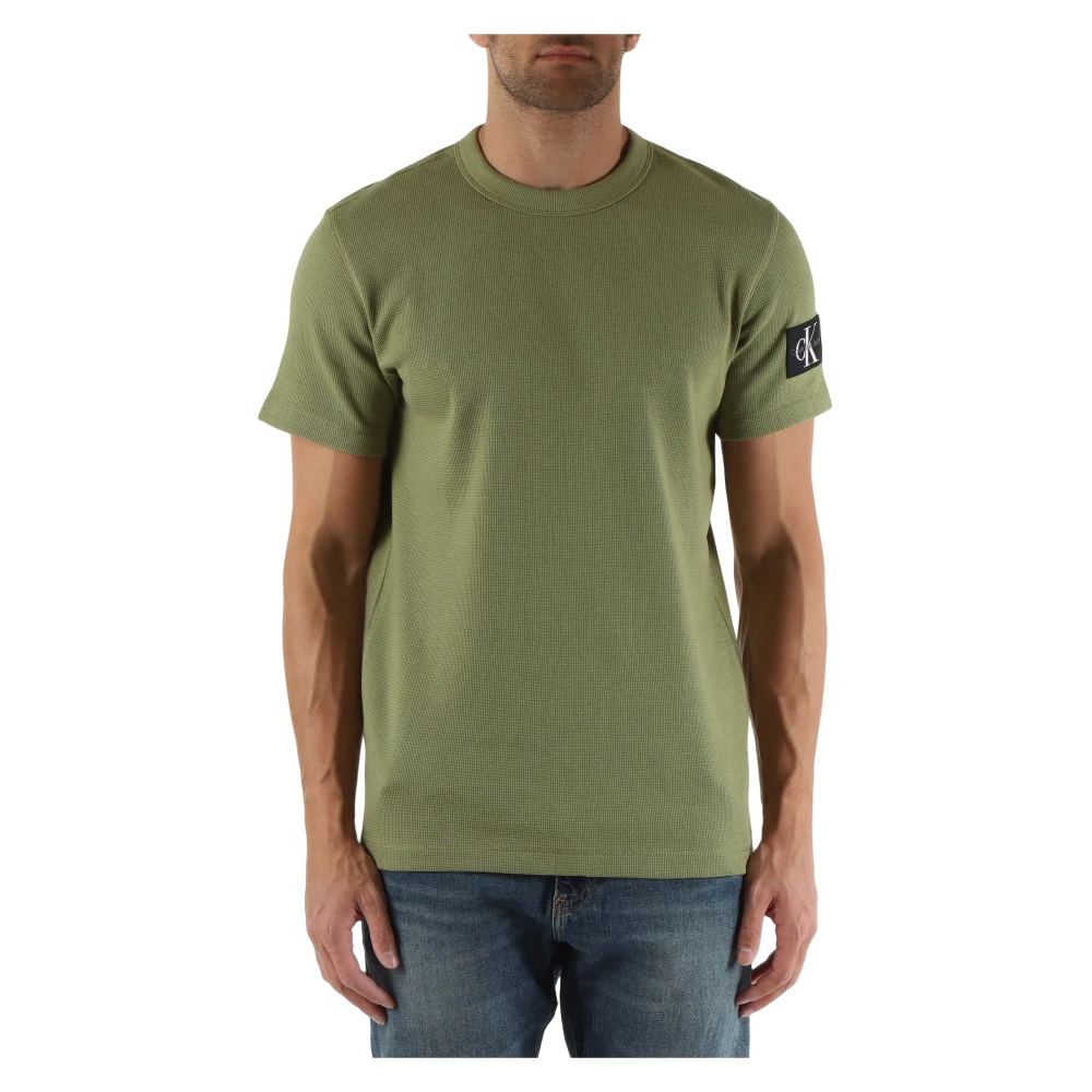 Calvin Klein Jeans Geborduurd katoenen T-shirt Green Heren