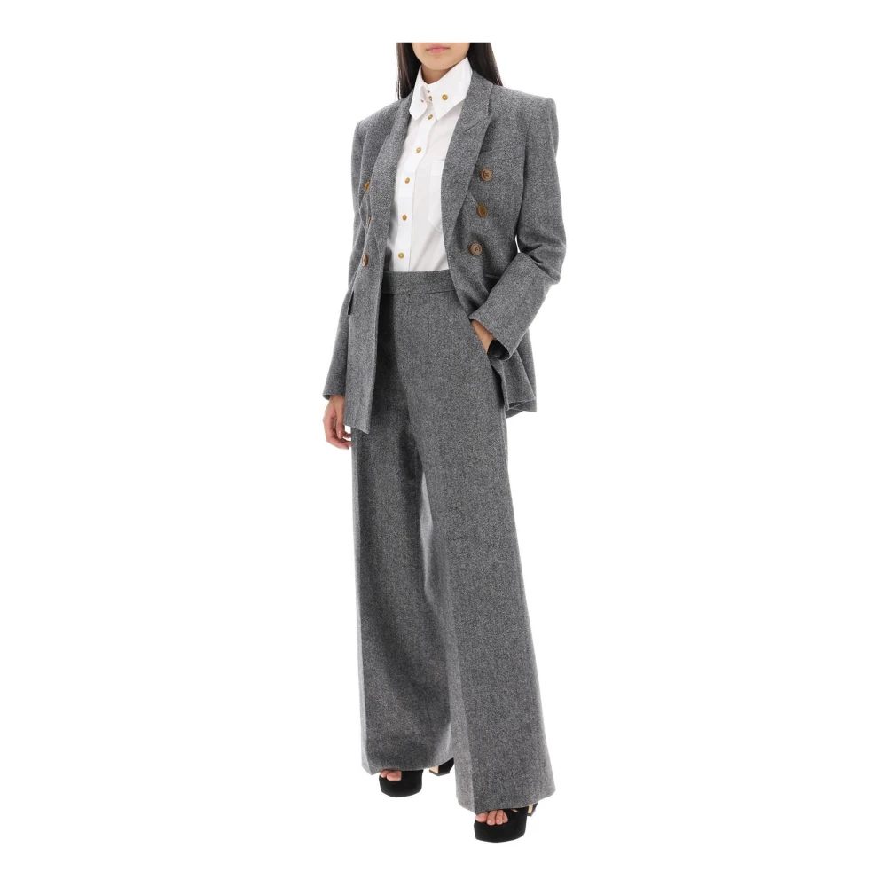 Vivienne Westwood Donegal Tweed Dubbelbreasted Jas Gray Dames
