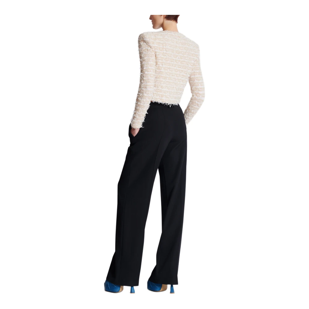 Balmain Cropped Tweed Jas Yellow Dames