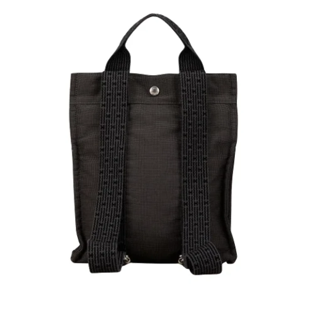 Hermès Vintage Pre-owned Canvas backpacks Gray Dames