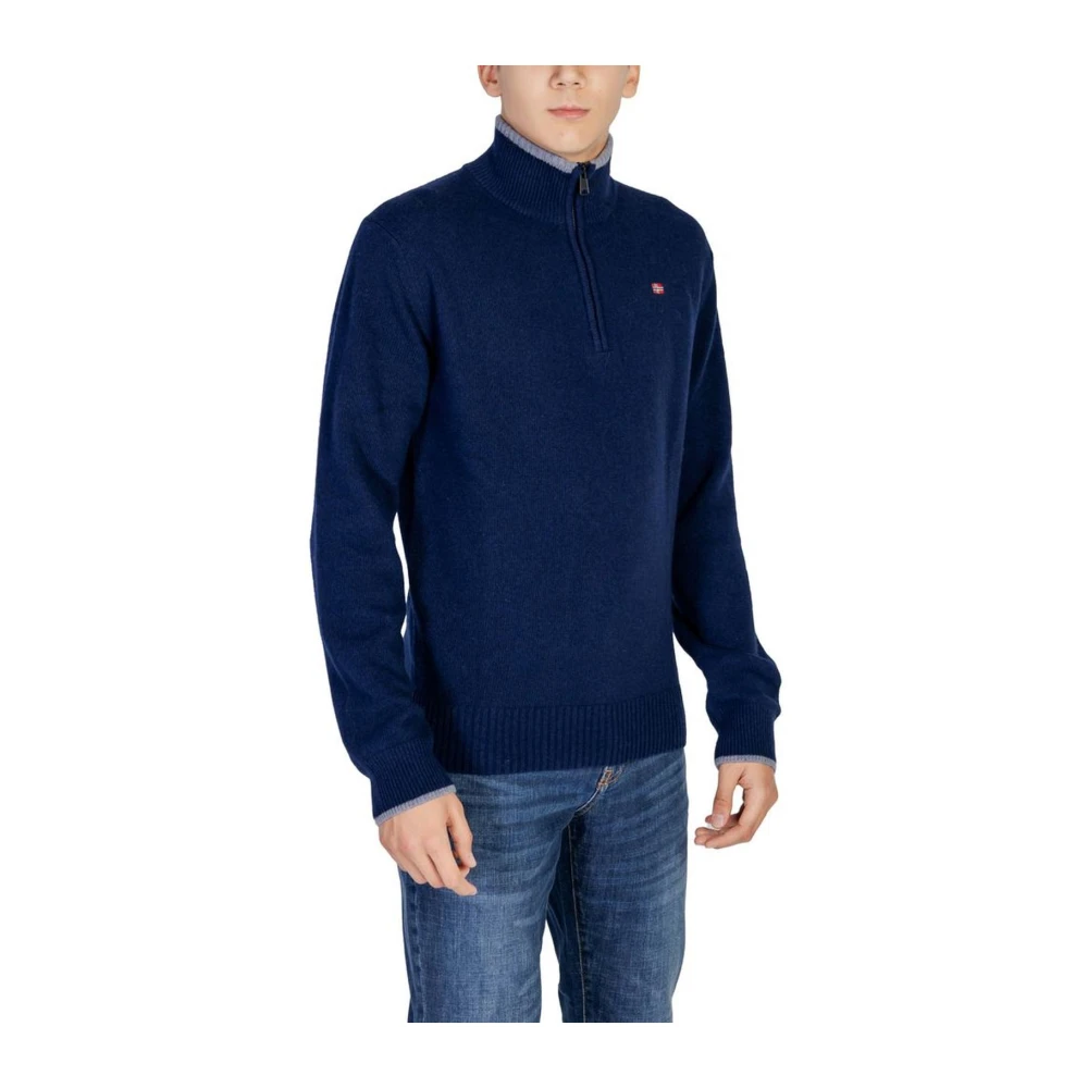 Napapijri Gebreide wolmix trui Blue Heren