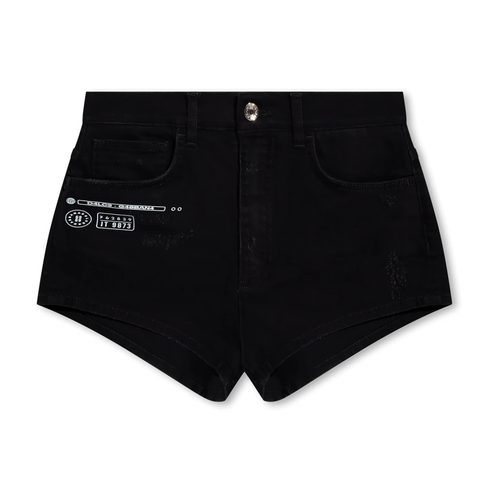 Dolce & Gabbana Bedrukte shorts Black Dames