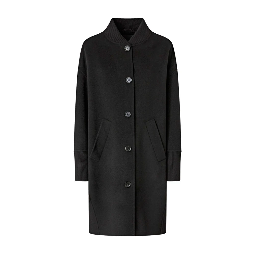 Pinko Women's Black Single-Breasted Coats,, Stylish Coats For Extra Small