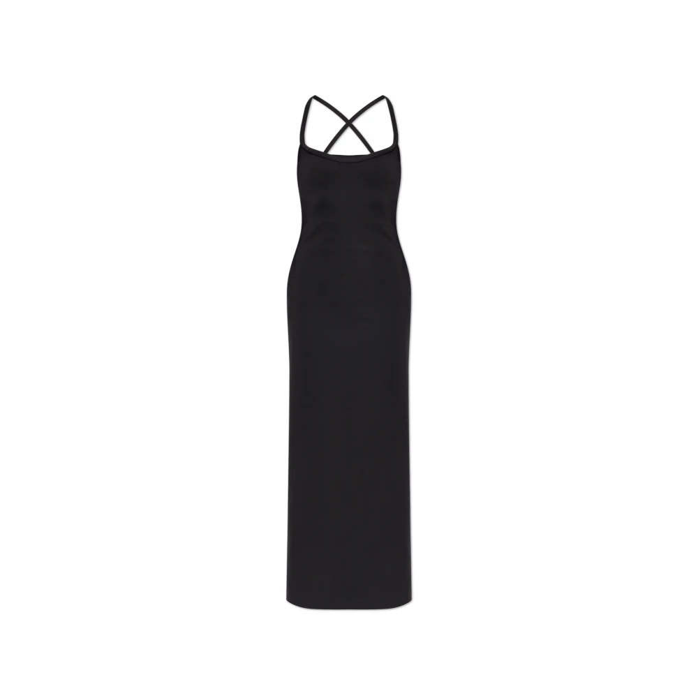 Versace Vrouw Zwart Kleedjes Dames, 2XS, Spaghetti Jurk
