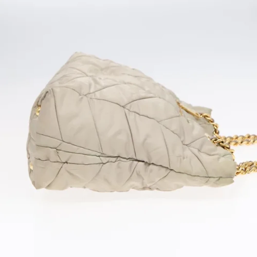 Prada Vintage Pre-owned Canvas prada-bags Beige Dames