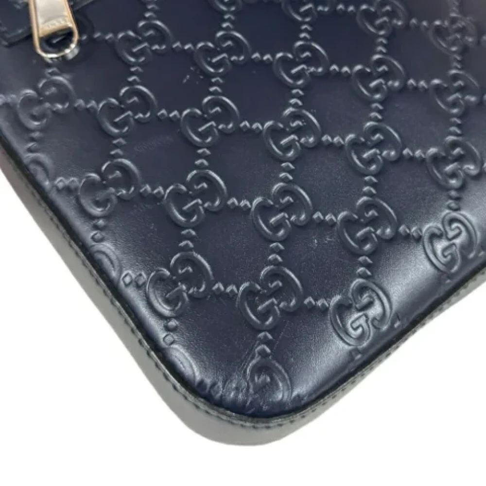 Gucci Vintage Pre-owned Leather shoulder-bags Blue Dames