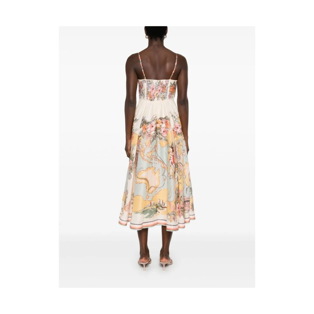 Zimmermann Beige Jurk met Rits en Zakken Multicolor Dames