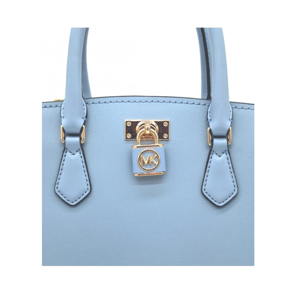 Michael Kors Gold Logo Tote Bag Ruby Blue Dames