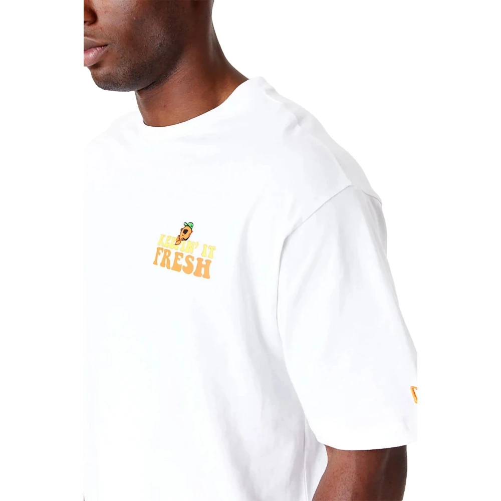 new era Witte Fruit Grafische Tee White Heren